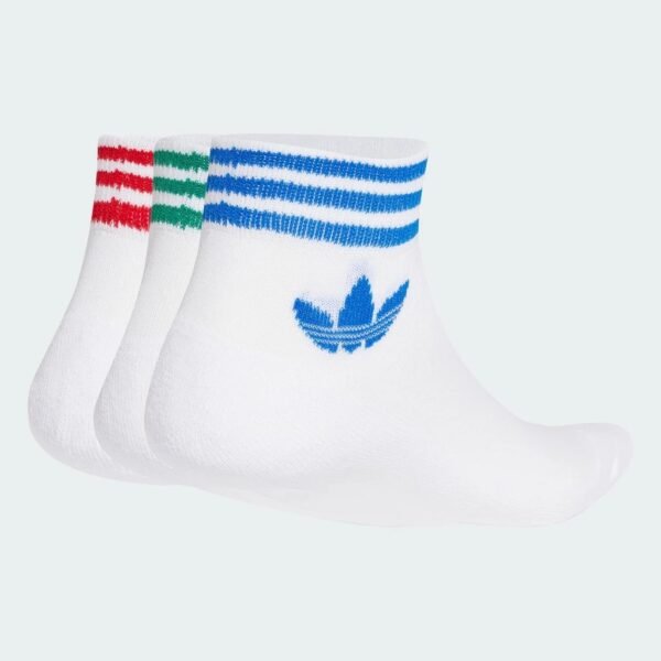 adidas Lifestyle Island Club Trefoil Ankle Socks 3 Pairs Unisex White JI9489 - Image 3