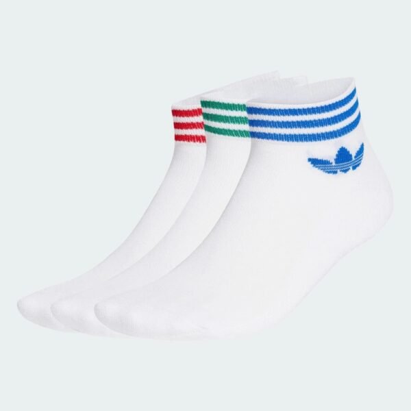 adidas Lifestyle Island Club Trefoil Ankle Socks 3 Pairs Unisex White JI9489