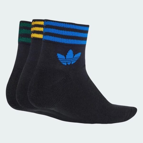 adidas Lifestyle Island Club Trefoil Ankle Socks 3 Pairs Unisex Black JI9488 - Image 3