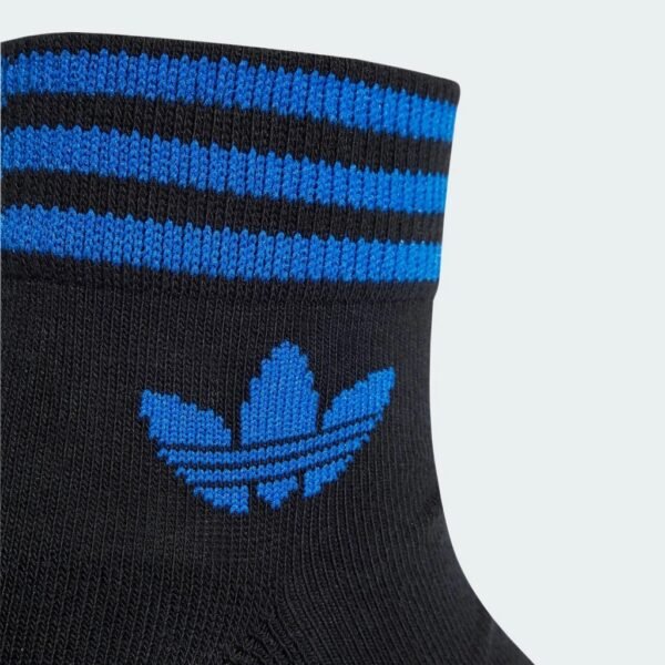 adidas Lifestyle Island Club Trefoil Ankle Socks 3 Pairs Unisex Black JI9488 - Image 2