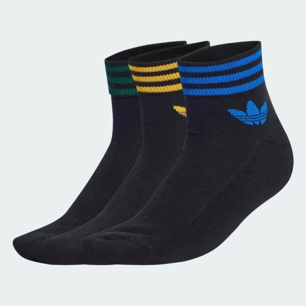 adidas Lifestyle Island Club Trefoil Ankle Socks 3 Pairs Unisex Black JI9488