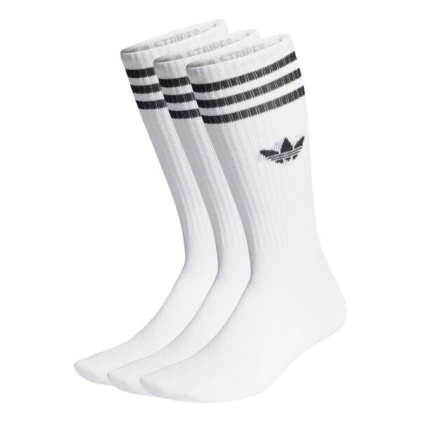 adidas Lifestyle Solid Crew Socks 3 Pairs Unisex White IJ0734 - Image 3