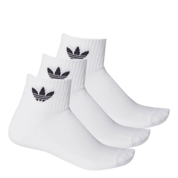 adidas Lifestyle Mid Crew Socks 3 Pairs Unisex White FT8529 - Image 2