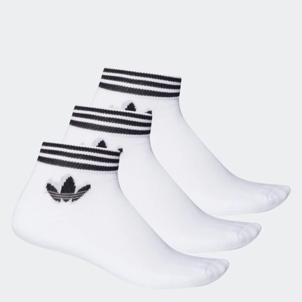 adidas Lifestyle Island Club Trefoil Ankle Socks 3 Pairs Unisex White EE1152 - Image 2