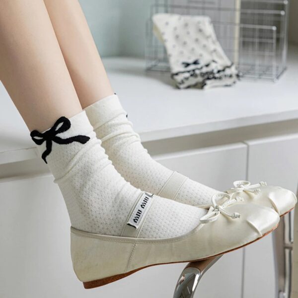 ถุงเท้าโบว์ลูกไม้สําหรับสไตล์โลลิต้าญี่ปุ่น - Image 2